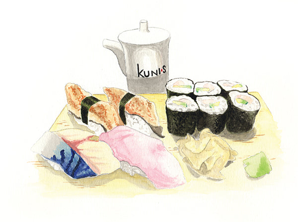 Kuni's Restaurant, Watercolor Sushi 4 Kuni's Restaurant, Watercolor Sushi 4