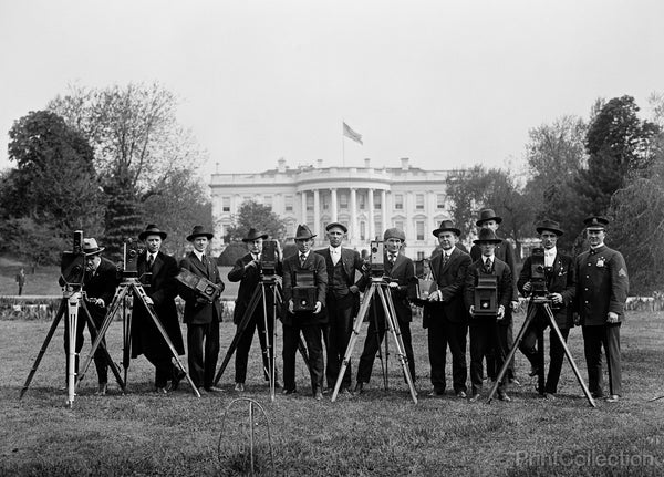 Press Correspondents and Photographers on White House Lawn Press Correspondents and Photographers on White House Lawn