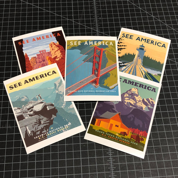 See America Post Card Set of 5 Cards See America Post Card Set of 5 Cards
