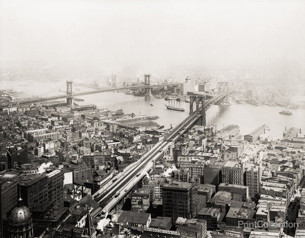 Brooklyn and Manhattan Bridges in 1916 Brooklyn and Manhattan Bridges in 1916