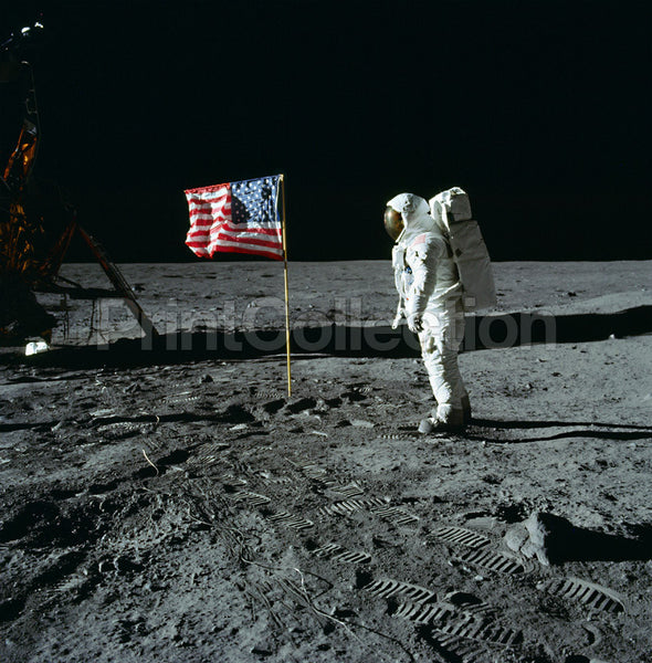 Buzz Aldrin and U.S. Flag on the Moon Buzz Aldrin and U.S. Flag on the Moon