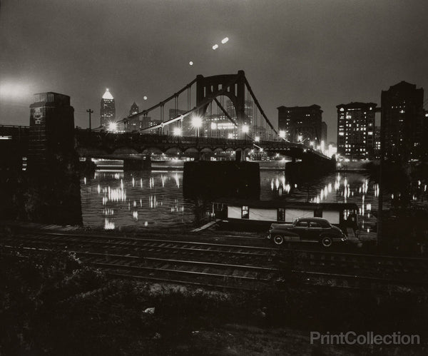 Car Bridge River Night, Pittsburgh, PA, W. Eugene Smith Car Bridge River Night, Pittsburgh, PA, W. Eugene Smith