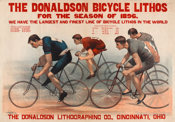 Donaldson Bicycle Lithos for 1896 Season Donaldson Bicycle Lithos for 1896 Season