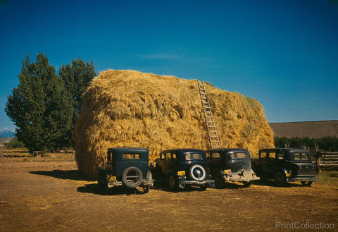 Hay Stack and Automobiles, 1940 Hay Stack and Automobiles, 1940