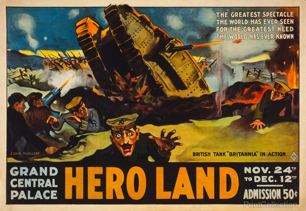 Hero Land, WWI Movie Poster Hero Land, WWI Movie Poster