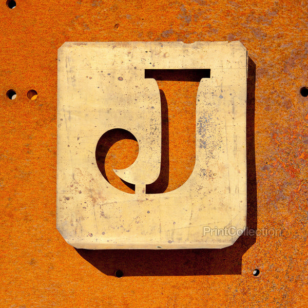 Letter "J" Copper Type Stencil Letter "J" Copper Type Stencil