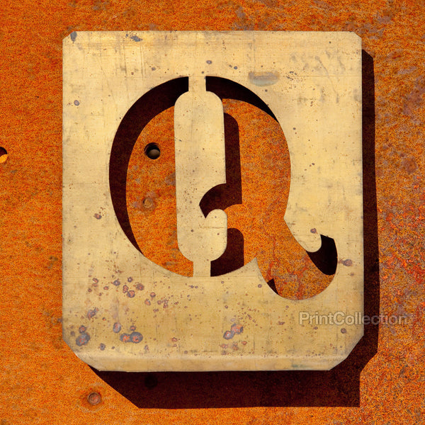 Letter "Q" Copper Type Stencil Letter "Q" Copper Type Stencil