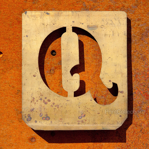 Letter "Q" Copper Type Stencil Letter "Q" Copper Type Stencil