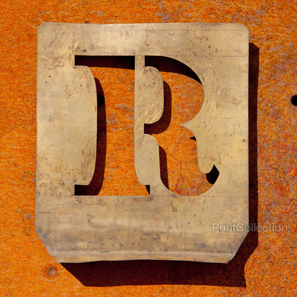 Letter "R" Copper Type Stencil Letter "R" Copper Type Stencil
