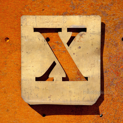 Letter "X" Copper Type Stencil Letter "X" Copper Type Stencil
