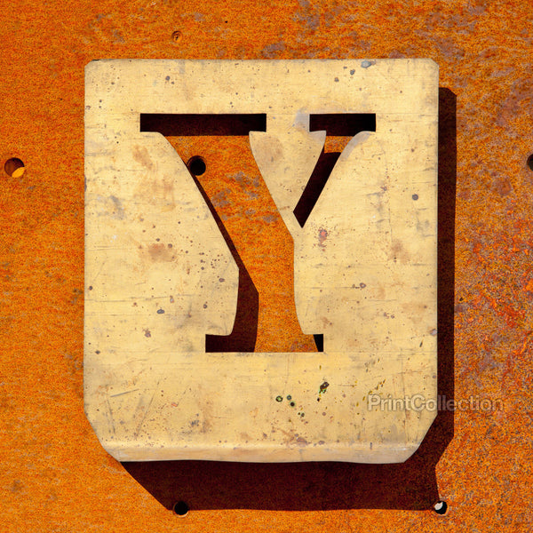 Letter "Y" Copper Type Stencil Letter "Y" Copper Type Stencil