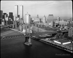Manhattan Bridge with Twin Towers behind Manhattan Bridge with Twin Towers behind