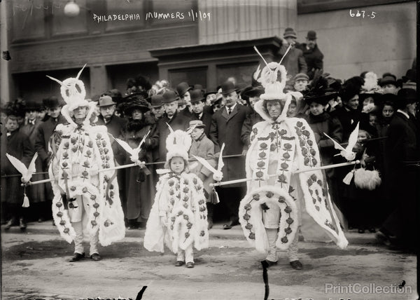 Mummers on Broad St., New Year's Day, Philadelphia, PA. Mummers on Broad St., New Year's Day, Philadelphia, PA.