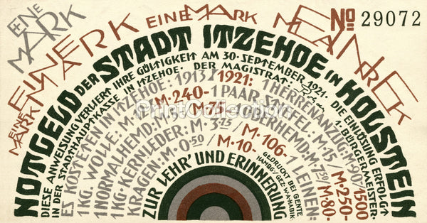 Necessity Knows No Law, Itzehoe Notgeld, Back Necessity Knows No Law, Itzehoe Notgeld, Back