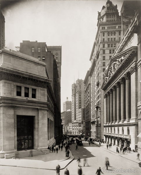 New York City Broad Street South from Wall Street New York City Broad Street South from Wall Street