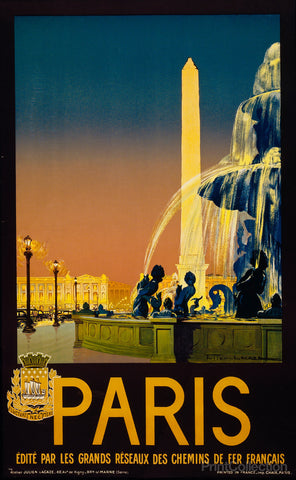 Paris Travel Poster, 1930 Paris Travel Poster, 1930
