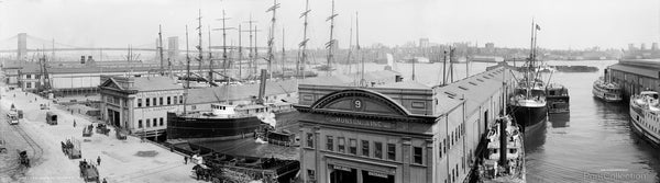 Piers along South Street, N.Y. City Piers along South Street, N.Y. City