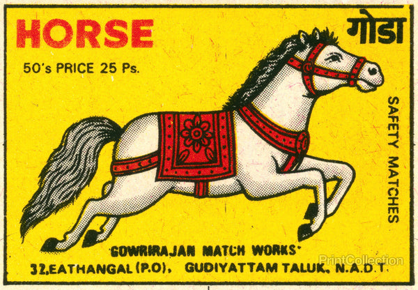 Safety Match Horse, Yellow and Red Safety Match Horse, Yellow and Red