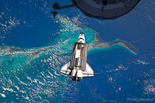 Space Shuttle Atlantis Over the Bahamas Space Shuttle Atlantis Over the Bahamas