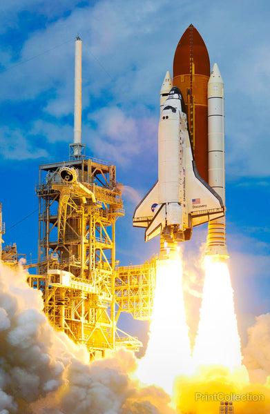Space Shuttle Discovery and its seven-member STS-120 Space Shuttle Discovery and its seven-member STS-120
