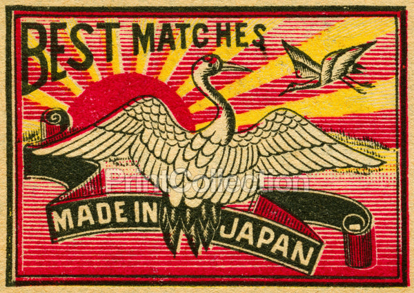 Swan & Sunburst, Japan Match Swan & Sunburst, Japan Match