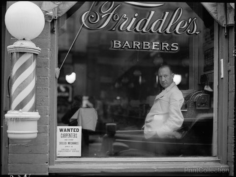 The Valley State Employment Service Signage and Barber The Valley State Employment Service Signage and Barber