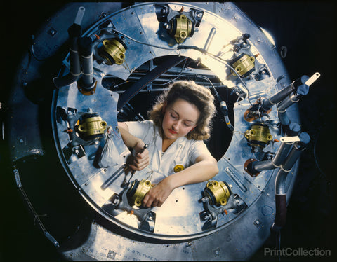 Woman Worker Assembling a B-25 Bomber Woman Worker Assembling a B-25 Bomber