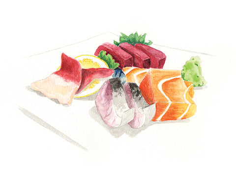 Kuni's Restaurant, Watercolor Sushi 1