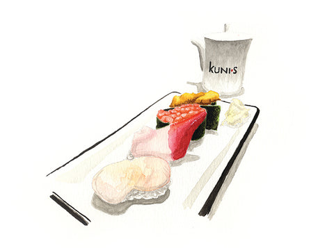 Kuni's Restaurant, Watercolor Sushi 3