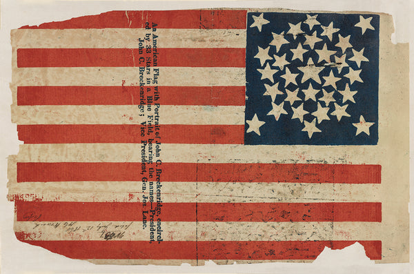 American Flag Campaign Banner, 1860, John C. Breckinridge