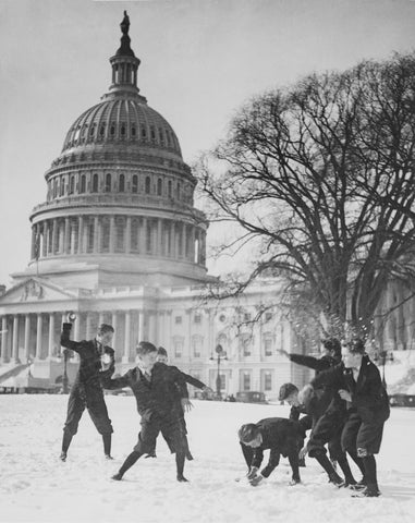 Senate Page Boys Stage, Snow Battle on the Capitol Plaza
