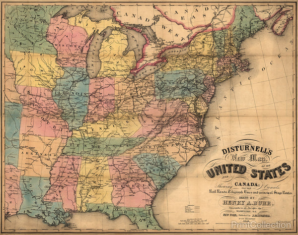 Disturnell's New Map of the United States and Canada