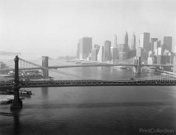 Brooklyn Bridge and Manhattan Bridge Aerial