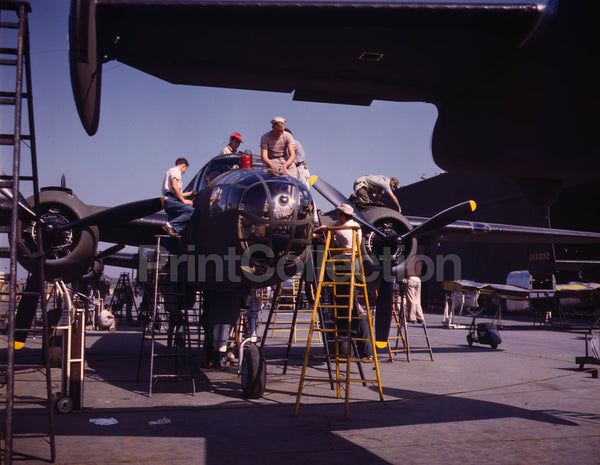 Construction, B-25 bomber, Inglewood, CA