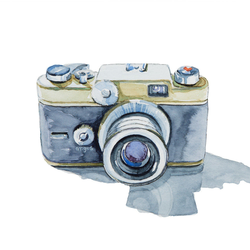 Print Collection - Argus C Forty Four 35mm Camera, Watercolor Painting