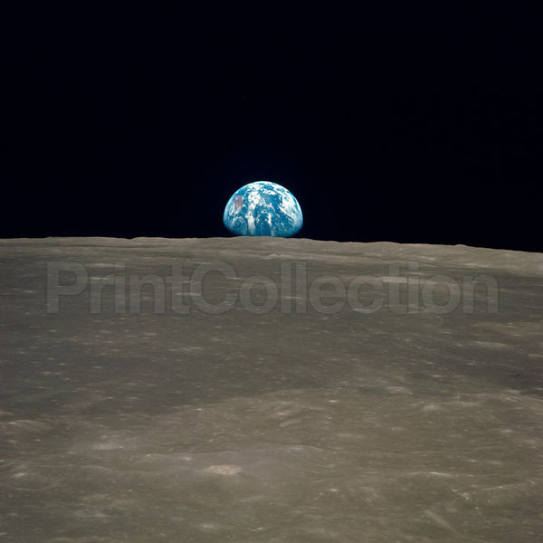 Earth Rise on the Moon, Apollo 11