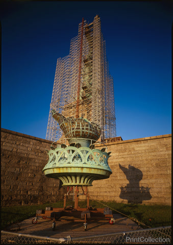Flame and Torch Platform Sitting at the Base of Statue of Liberty