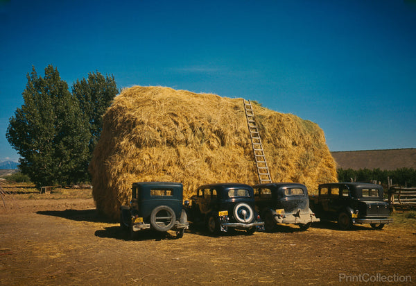 Hay Stack and Automobiles, 1940