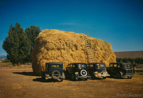 Hay Stack and Automobiles, 1940