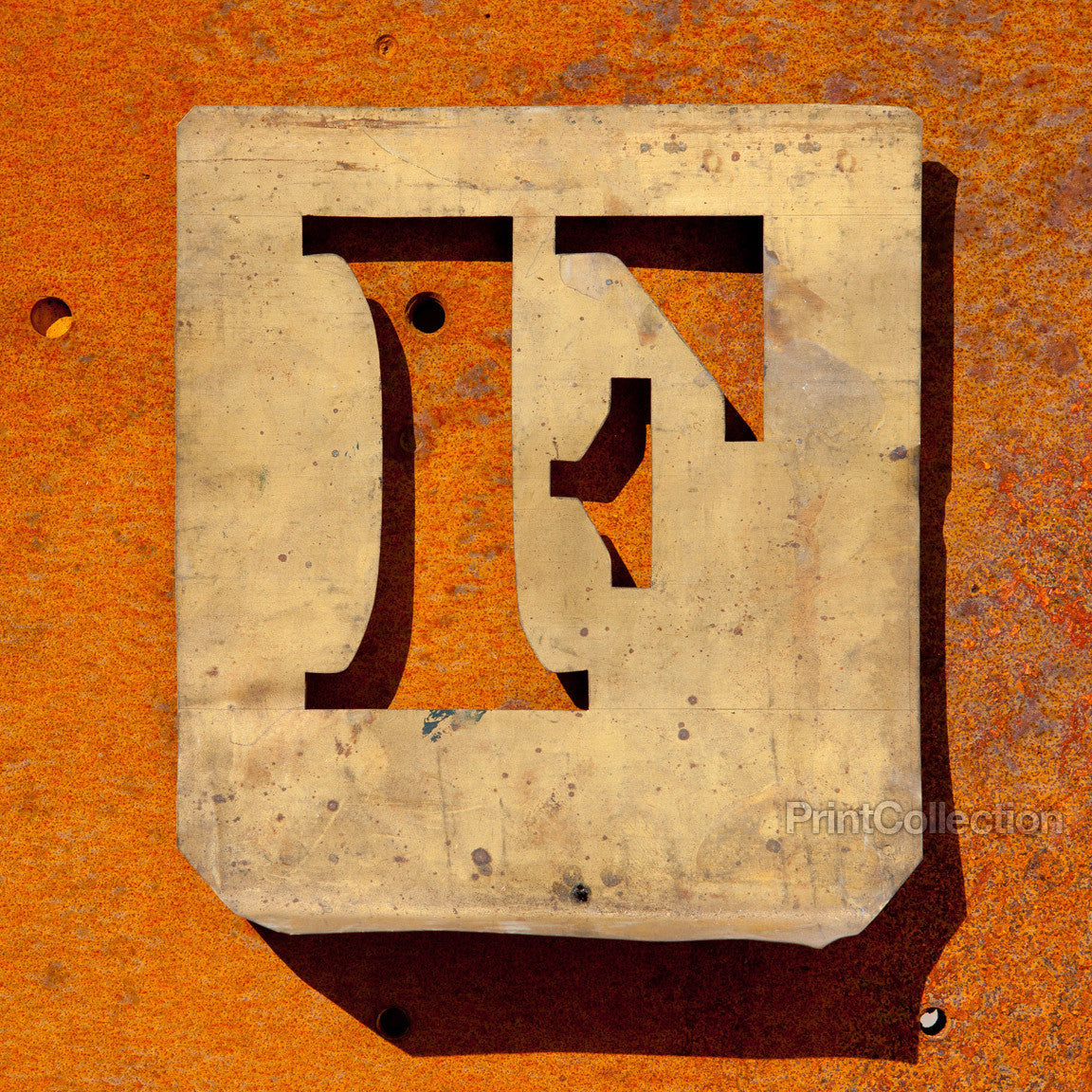 Print Collection - Letter  print-collection-letter-f-copper-type-stencil