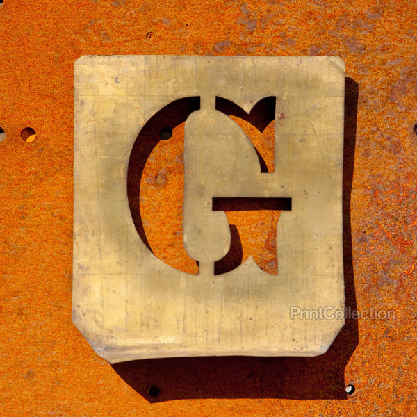 Letter "G" Copper Type Stencil