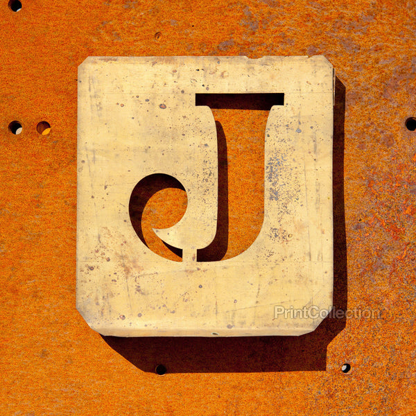 Letter "J" Copper Type Stencil