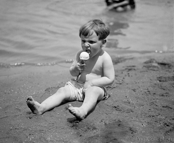 Little Eddie Herren and Ice Cream Cone, 1924