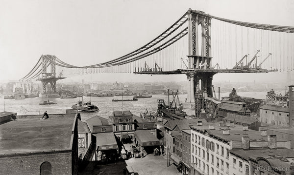 Manhattan Bridge Under Construction
