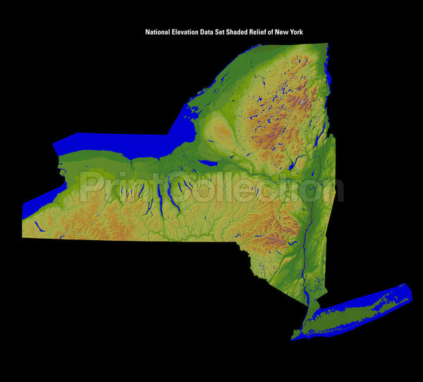 New York State. Shaded Relief Image