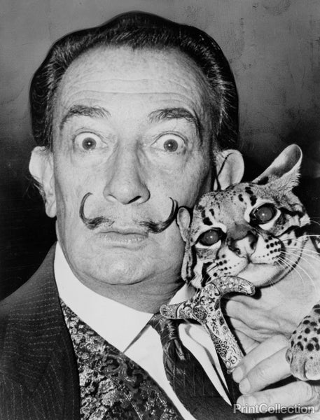 Salvatore Dali with Ocelot