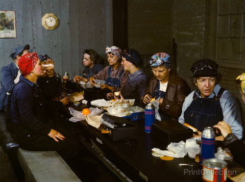 Women Wipers in the Roundhouse Having Lunch