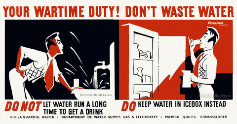 Your Wartime Duty! Don't Waste Water Do Not Let Water Run...